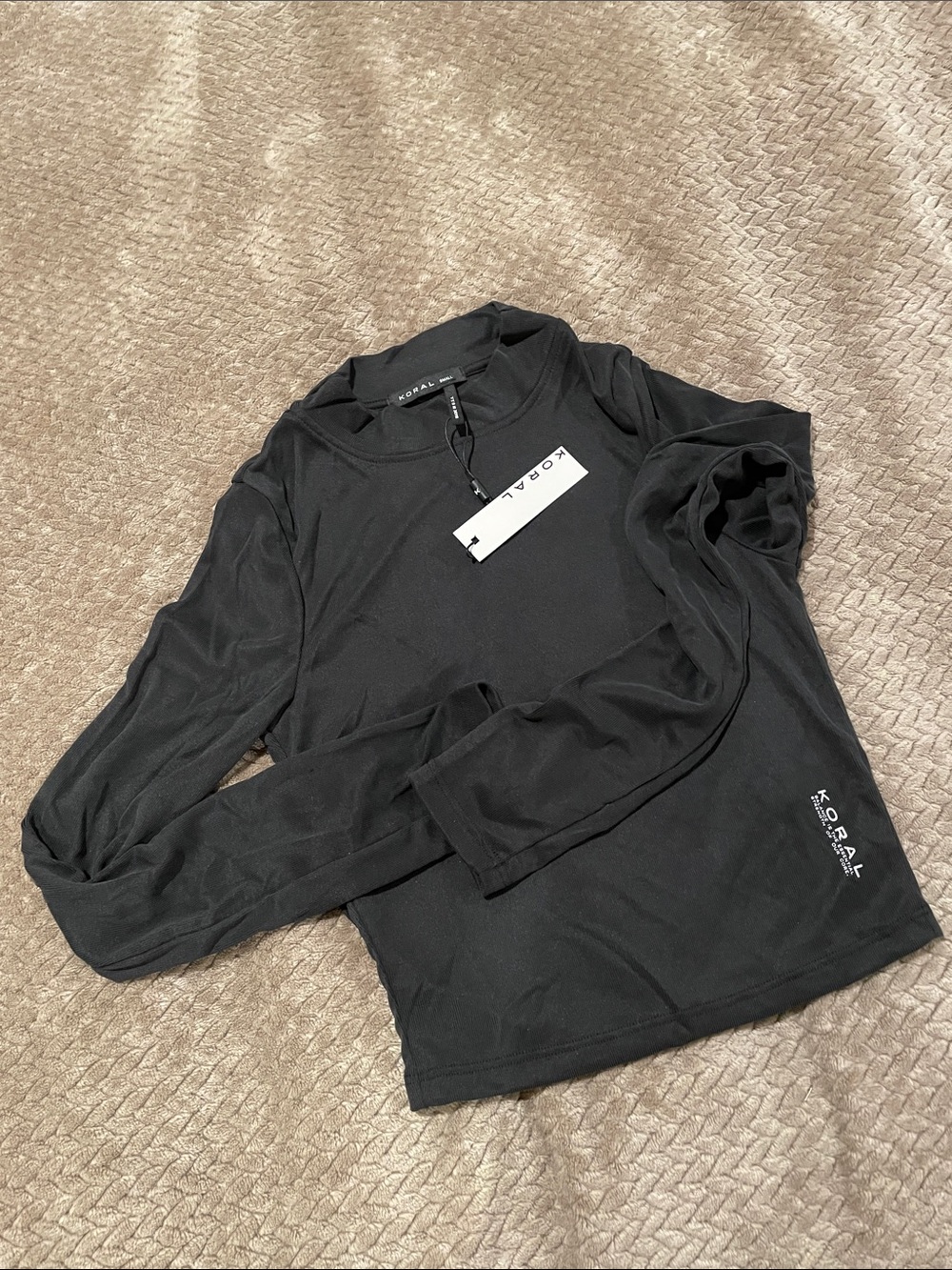Koral Black Long Sleeve Athletic Crew Top